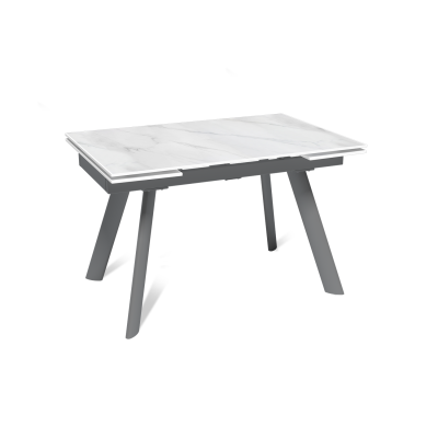 Стол раскладной Стоун (120+30+30), керамика Снежный мрамор матовый