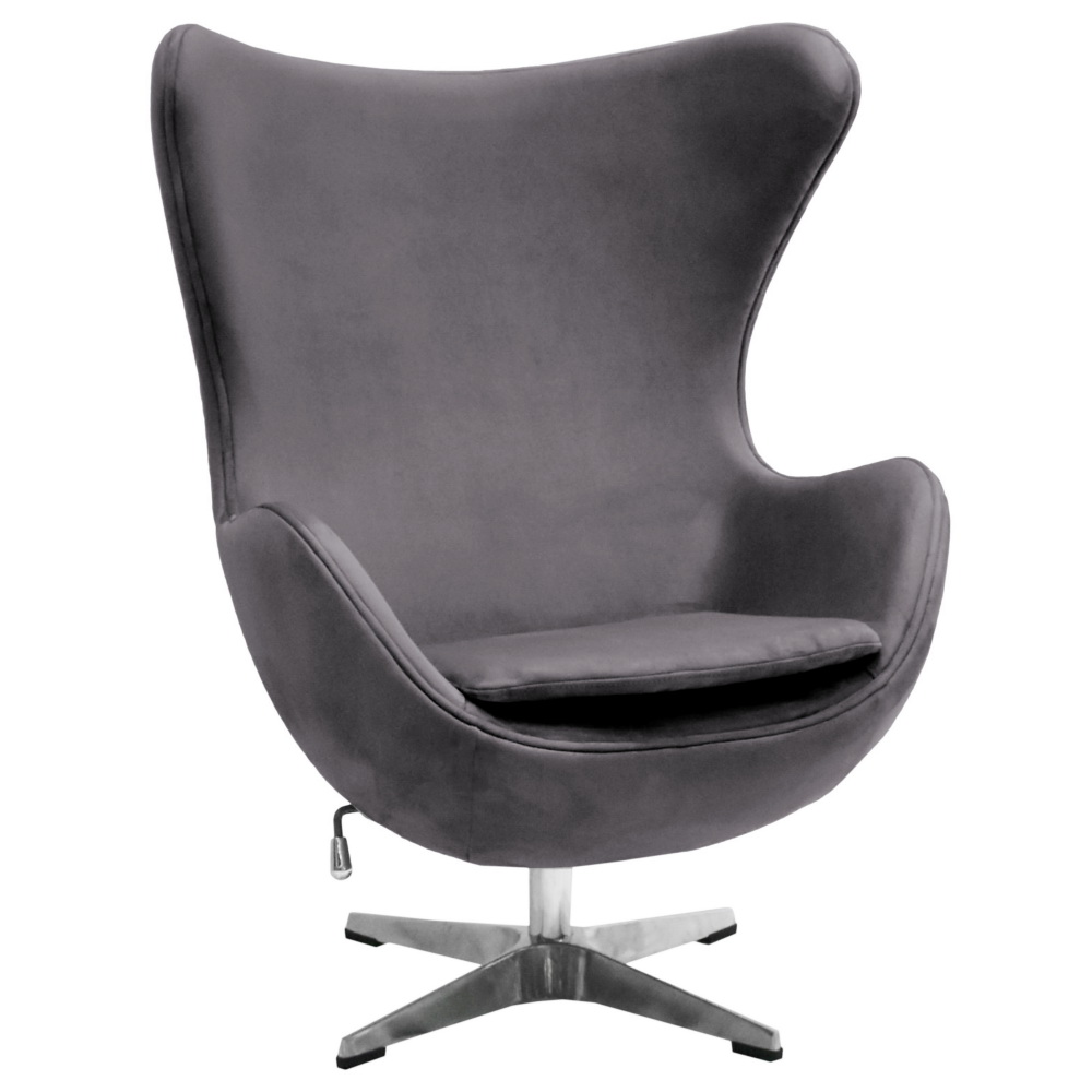 Кресло EGG STYLE CHAIR тёмно-серый, искусственная замша Кресло EGG STYLE CHAIR тёмно-серый, искусственная замша