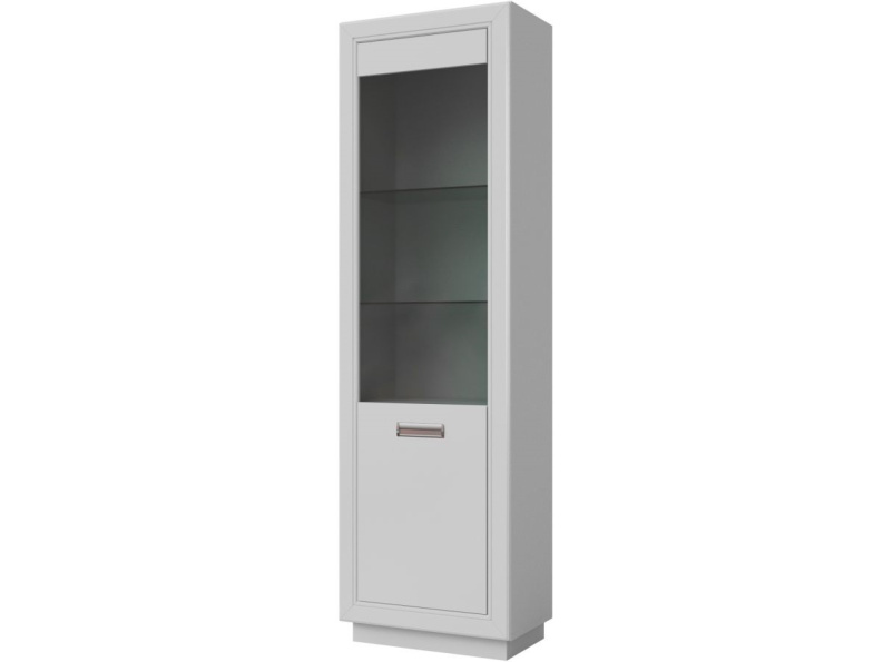 Шкаф с витриной «Эстель П» КМК 0738.23-01, Белый/ Белый глянец