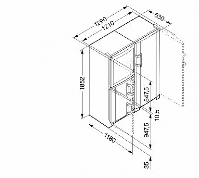 Холодильник Side-by-Side Liebherr SBSes 7165 в магазине «На диване» в Москве  — Выгодная цена