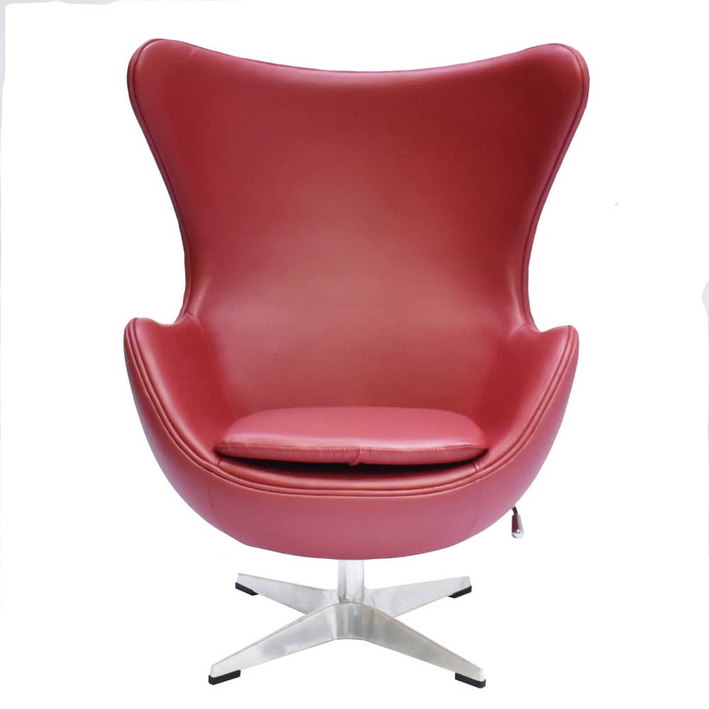 Кресло EGG STYLE CHAIR красный, натуральная кожа в магазине «На диване» в Москве — Выгодная цена Кресло EGG STYLE CHAIR красный, натуральная кожа в магазине «На диване» в Москве — Выгодная цена