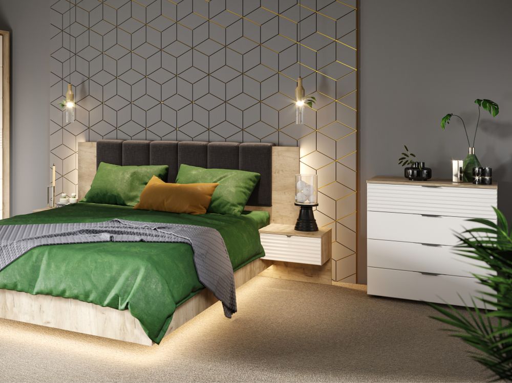 Спальня «Джулия» 3 дв шк, Крафт серый/белый глянец в магазине «На диване» в Москве — Выгодная цена