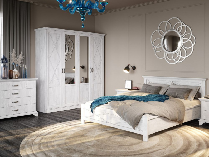 Спальня «Лорена» 4дв шк, Бетон Паин белый Спальня «Лорена» 4дв шк, Бетон Паин белый