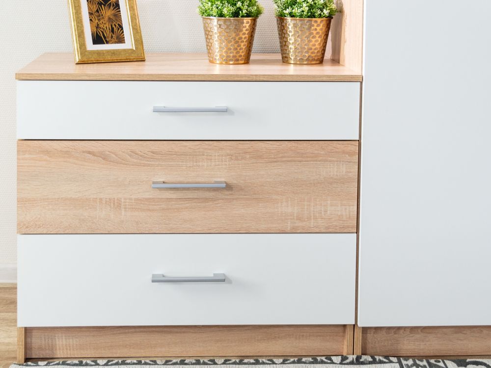 Спальня «Алена» 3 дв. шк, Дуб сонома/белый в магазине «На диване» в Москве — Выгодная цена