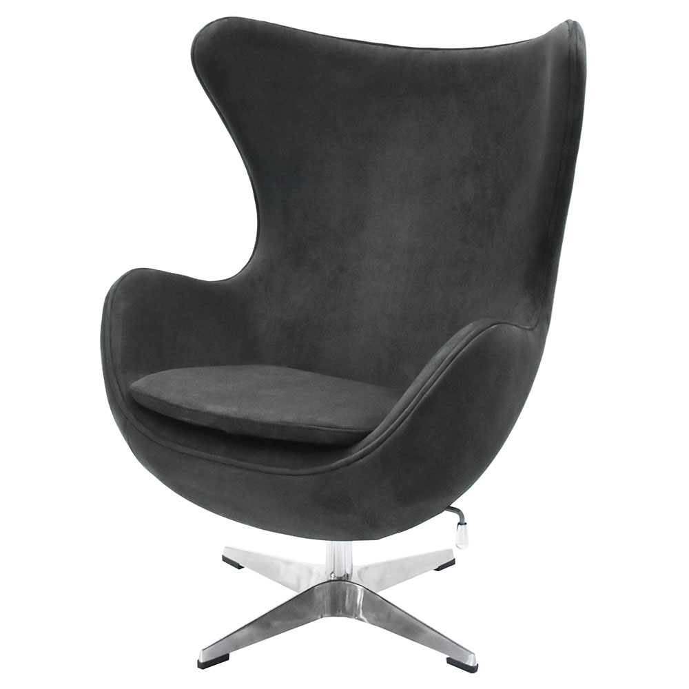 Кресло EGG STYLE CHAIR графит, искусственная замша Кресло EGG STYLE CHAIR графит, искусственная замша