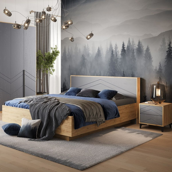 Спальня «Тиана» КМК 0967, дуб наварра/графит Спальня «Тиана» КМК 0967, дуб наварра/графит