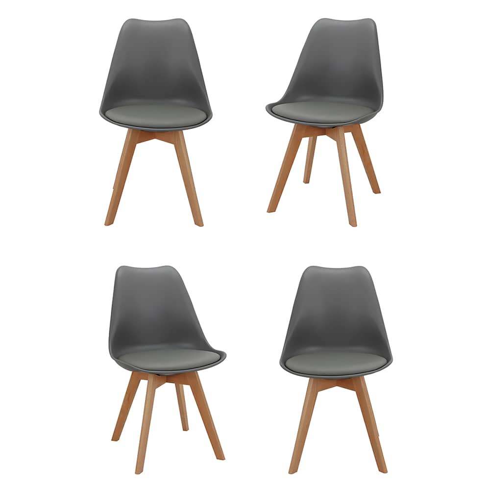 Комплект из 4-х стульев Eames Bon серый Комплект из 4-х стульев Eames Bon серый