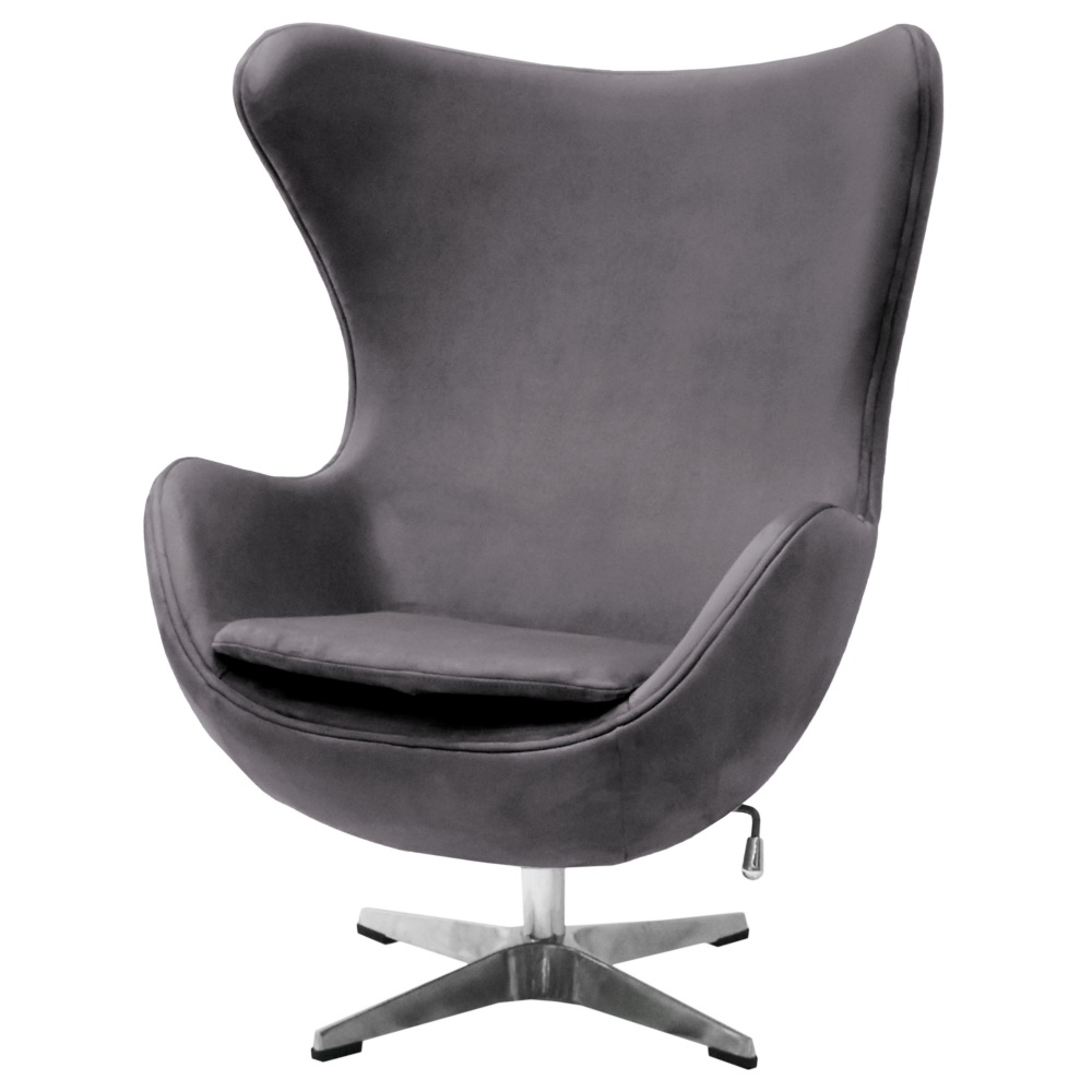 Кресло EGG STYLE CHAIR тёмно-серый, искусственная замша в магазине «На диване» в Москве — Выгодная цена Кресло EGG STYLE CHAIR тёмно-серый, искусственная замша в магазине «На диване» в Москве — Выгодная цена
