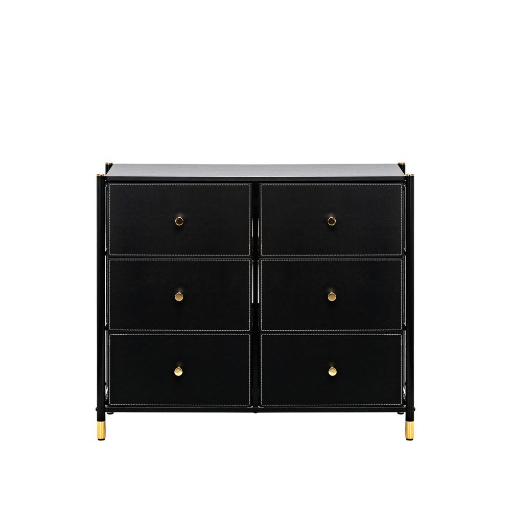 Комод Leset Нирита/Хайди, 6 ящиков, Черный