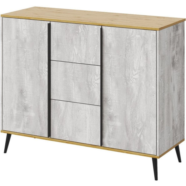 Комод «Саванна» КМК 0973.16, бетон пайн светлый/дуб наварро