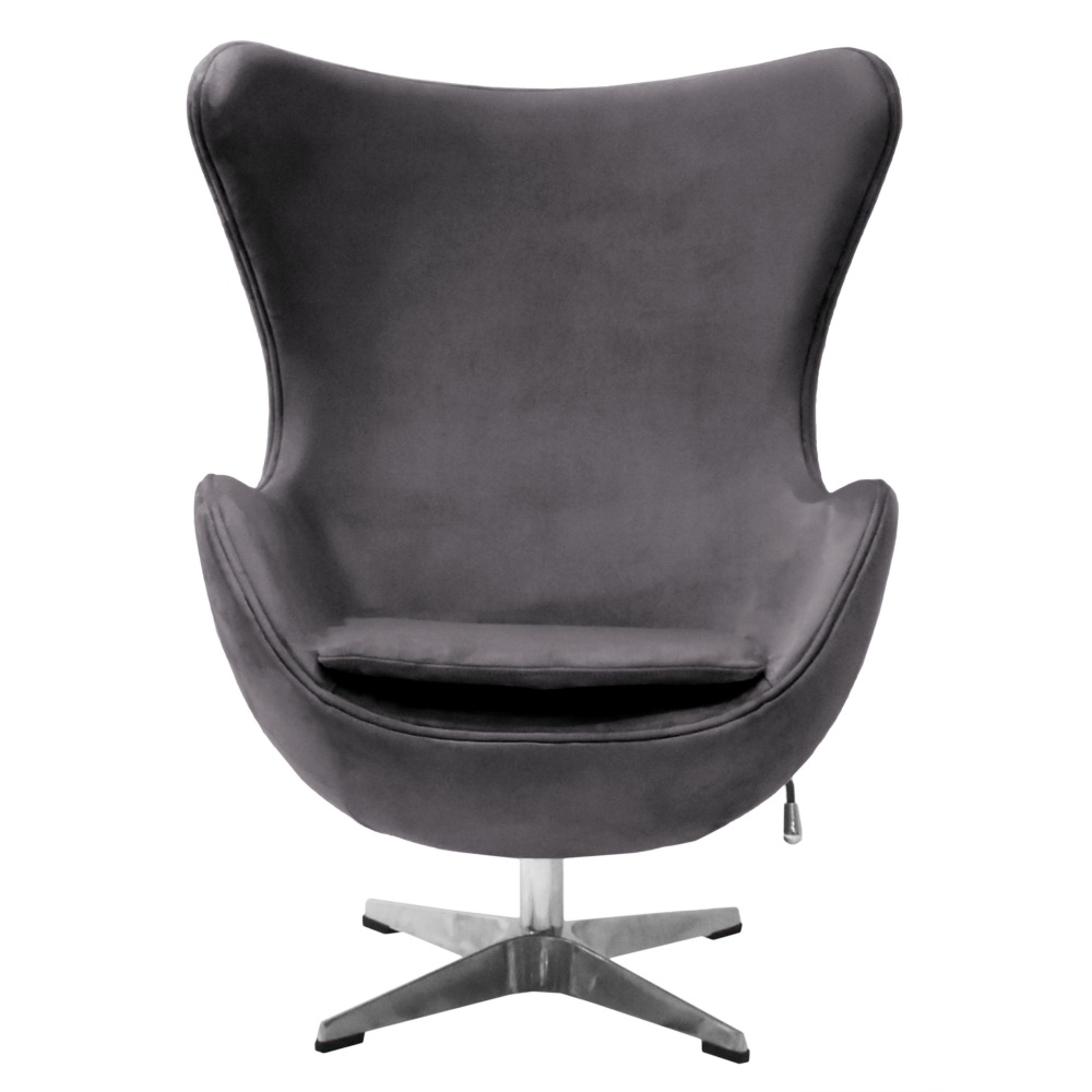 Кресло EGG STYLE CHAIR тёмно-серый, искусственная замша в магазине «На диване» в Москве — Выгодная цена Кресло EGG STYLE CHAIR тёмно-серый, искусственная замша в магазине «На диване» в Москве — Выгодная цена