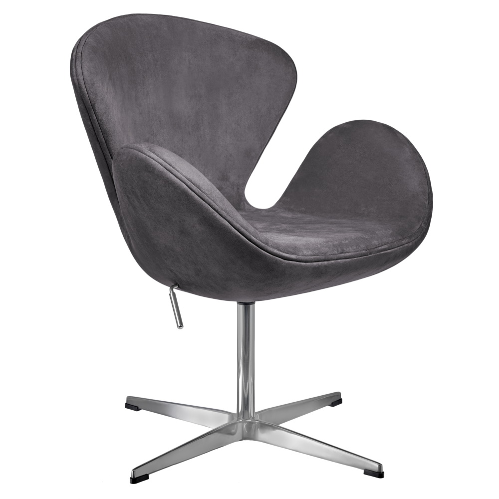 Кресло SWAN STYLE CHAIR тёмно-серый, искусственная замша Кресло SWAN STYLE CHAIR тёмно-серый, искусственная замша
