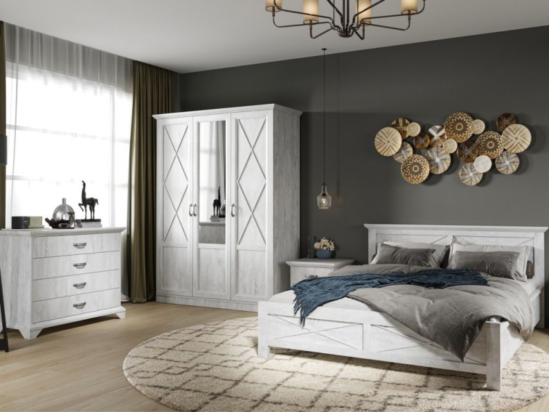 Спальня «Лорена» 3дв шк, Бетон Паин белый Спальня «Лорена» 3дв шк, Бетон Паин белый