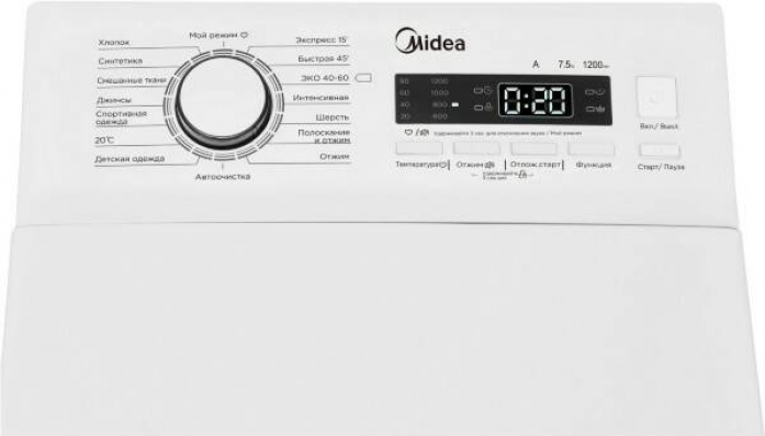 Стиральная машина с вертикальной загрузкой Midea MFE12W75B/W-C в магазине «На диване» в Москве  — Выгодная цена