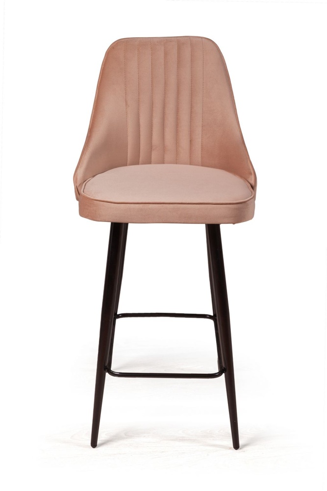 Стул полубарный Berg, бархат бежевый 5/ чёрный конус в магазине «На диване» в Москве — Выгодная цена Стул полубарный Berg, бархат бежевый 5/ чёрный конус в магазине «На диване» в Москве — Выгодная цена