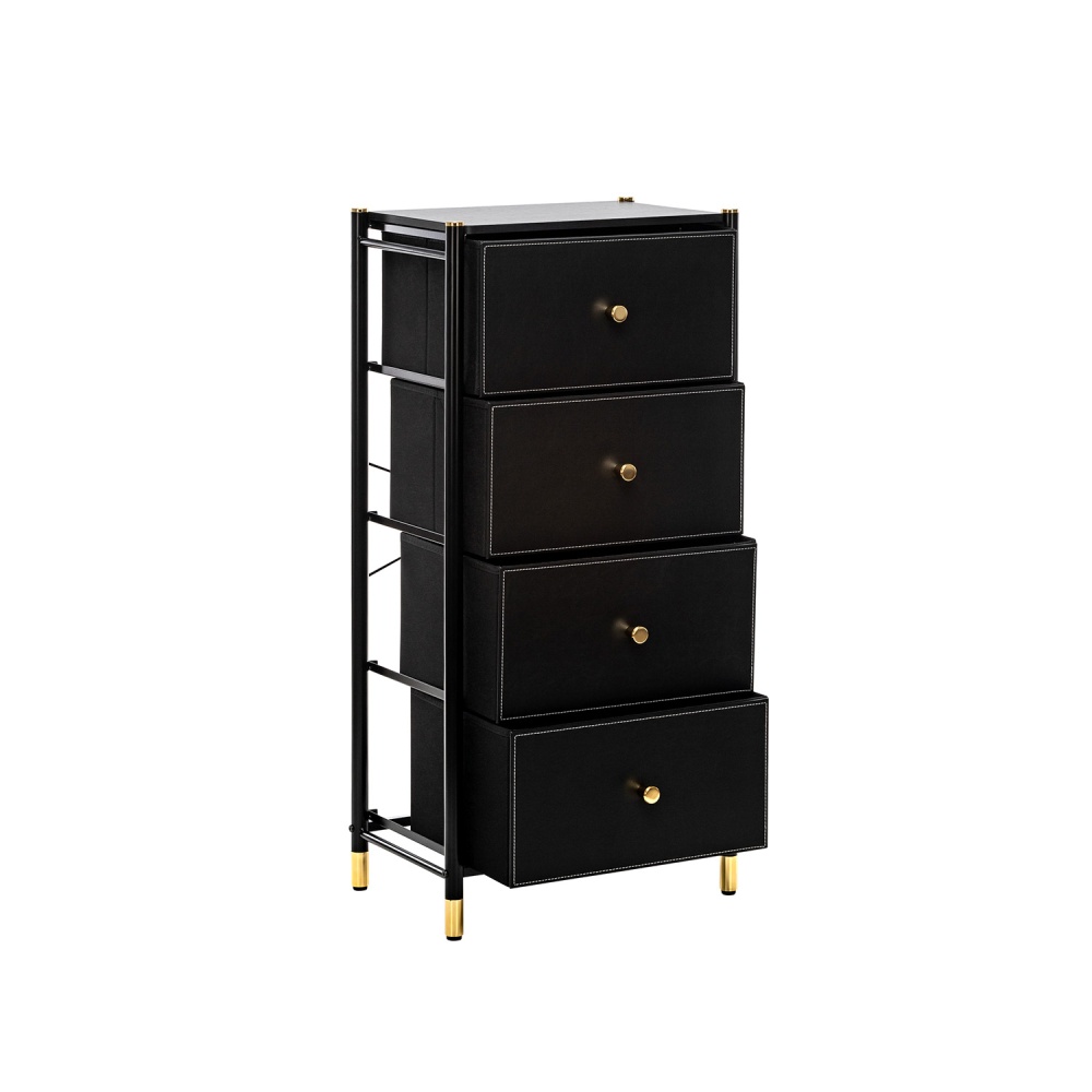 Комод Leset Нирита/Хайди, 4 ящика, Черный в магазине «На диване» в Москве — Выгодная цена