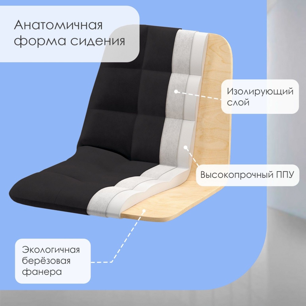 Стул Pixel, бархат антрацит 14 в магазине «На диване» в Москве — Выгодная цена