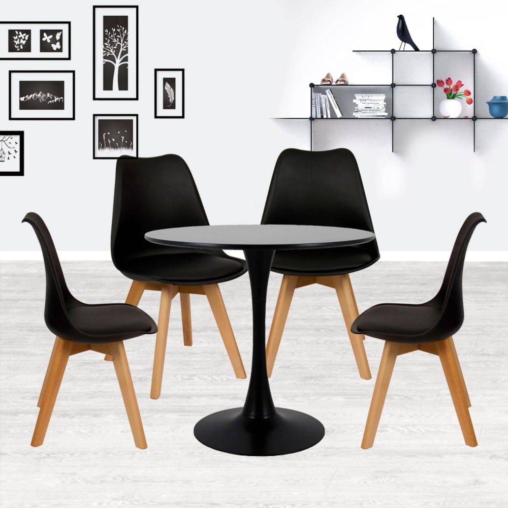 Комплект из 4-х стульев Eames Bon чёрный в магазине «На диване» в Москве — Выгодная цена Комплект из 4-х стульев Eames Bon чёрный в магазине «На диване» в Москве — Выгодная цена