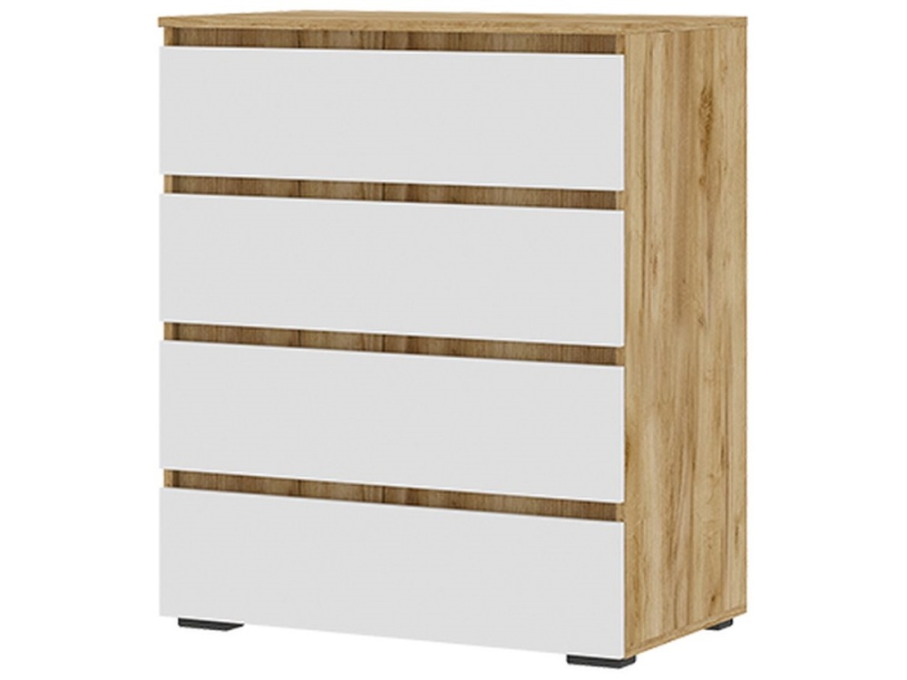 Комод «Хелен» КМ-02, 4 ящика, белый/дуб крафт золотой в магазине «На диване» в Москве — Выгодная цена