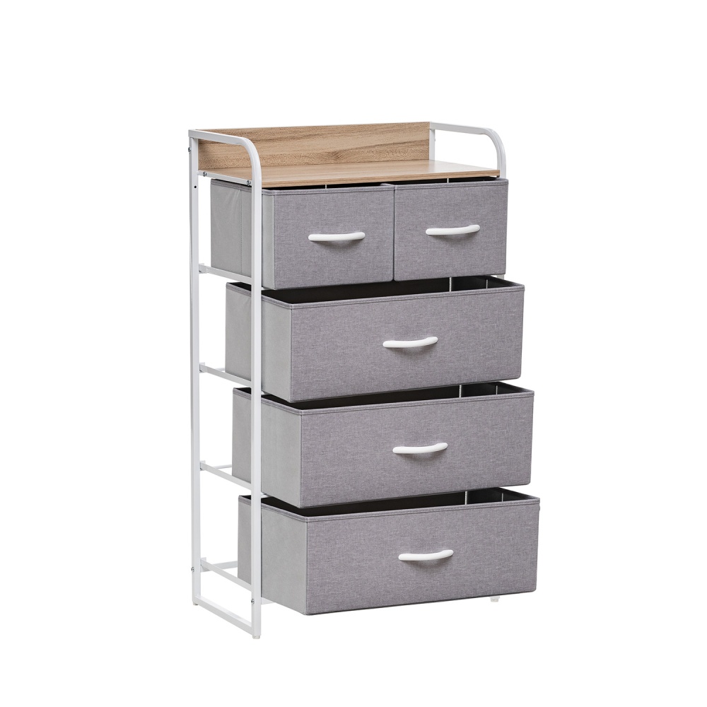 Комод Leset Ноа 5 ящ., Каркас Белый, Светло-серый в магазине «На диване» в Москве — Выгодная цена