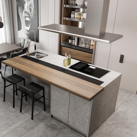 Островная вытяжка Falmec Lumen Isola Steel 175 SX CLUI75.E1P2#NEUI491F в магазине «На диване» в Москве  — Выгодная цена