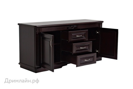 Комод Греденция Dreamline Палермо (3 ящика) бук-дымчатый темный дуб 156х53х75