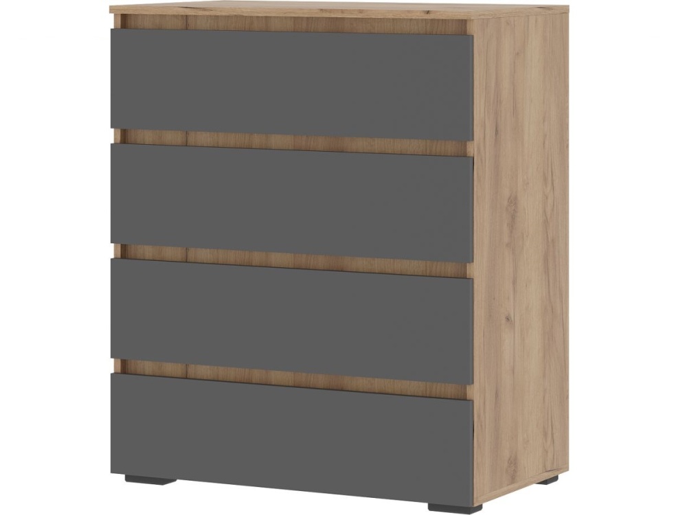 Комод «Хелен» КМ-02, 4 ящика, графит/дуб крафт золотой в магазине «На диване» в Москве — Выгодная цена