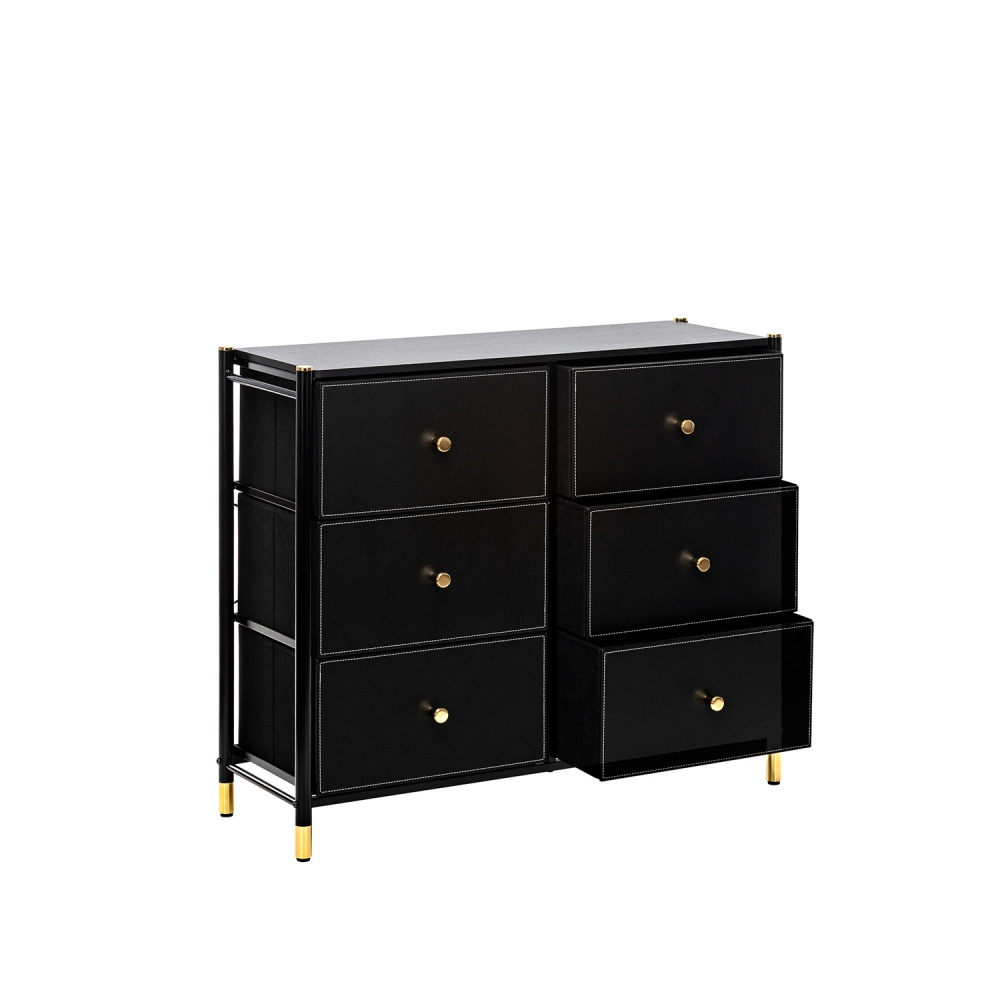 Комод Leset Нирита/Хайди, 6 ящиков, Черный в магазине «На диване» в Москве — Выгодная цена