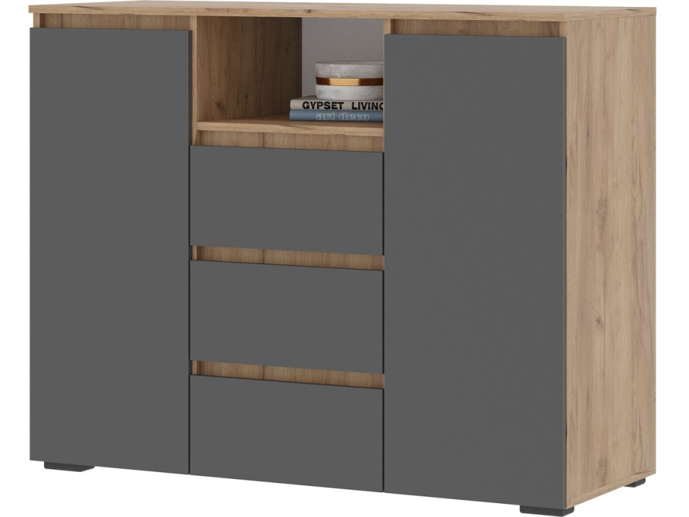 Комод «Хелен» КМ-01, графит/дуб крафт золотой в магазине «На диване» в Москве — Выгодная цена