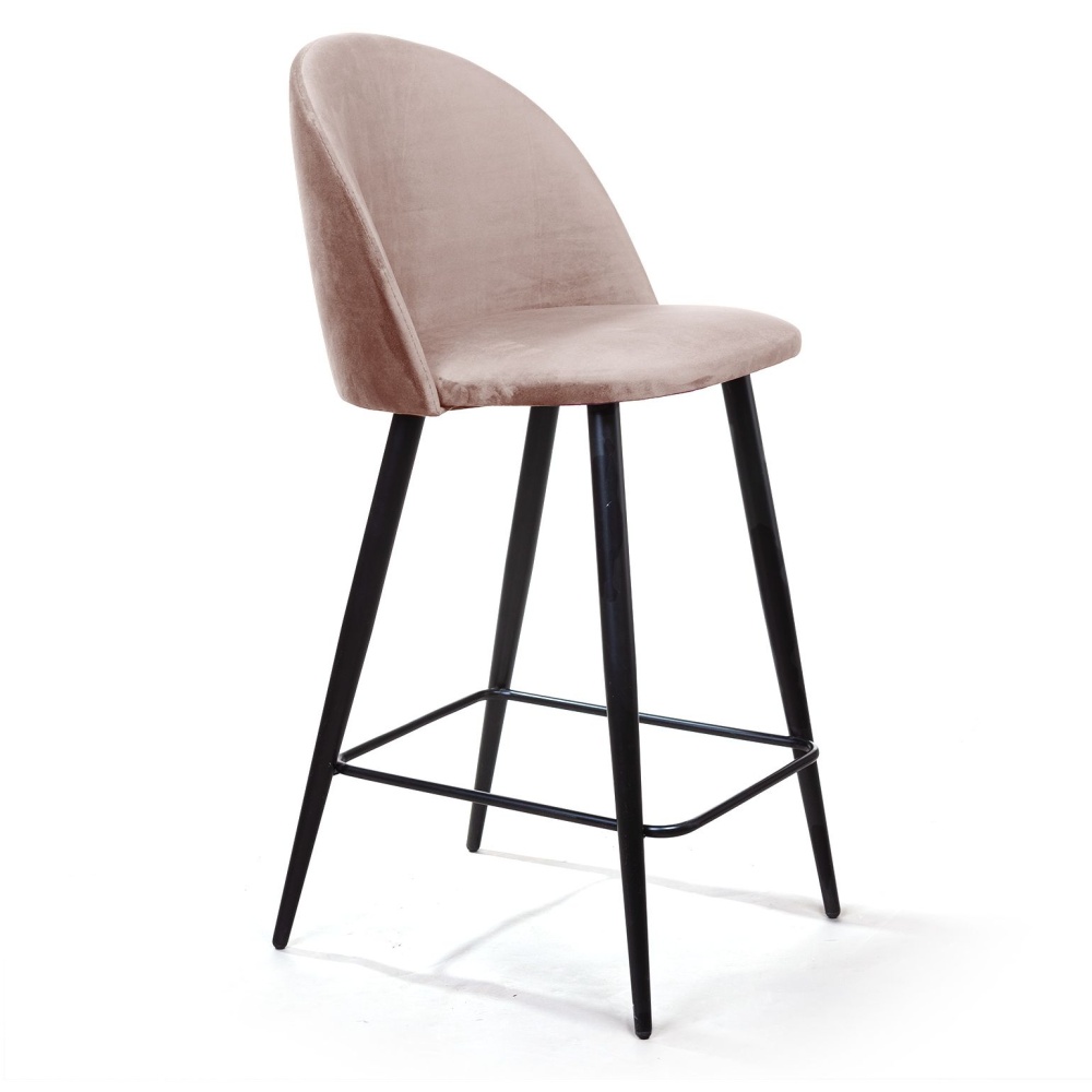 Стул полубарный Thomas, бархат пепельно-бежевый 25 в магазине «На диване» в Москве — Выгодная цена