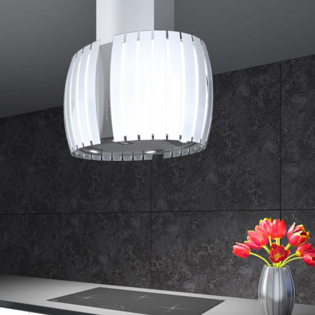 Островная вытяжка Falmec Prestige Isola Glass White 75 CPGI75.E0P2#ZZZF491F в магазине «На диване» в Москве  — Выгодная цена