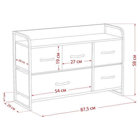 Комод Leset Ноа широкий, Каркас Белый, Светло-серый в магазине «На диване» в Москве — Выгодная цена