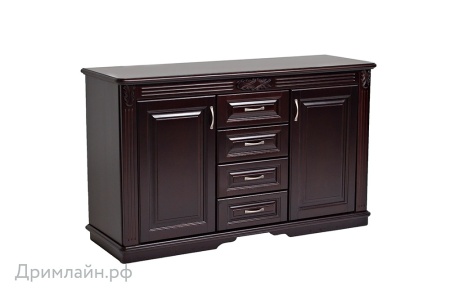 Комод Греденция Dreamline Палермо (4 ящика) бук-дымчатый темный дуб 156х53х94