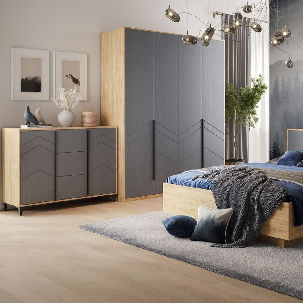 Спальня «Тиана» КМК 0967, дуб наварра/графит в магазине «На диване» в Москве — Выгодная цена Спальня «Тиана» КМК 0967, дуб наварра/графит в магазине «На диване» в Москве — Выгодная цена