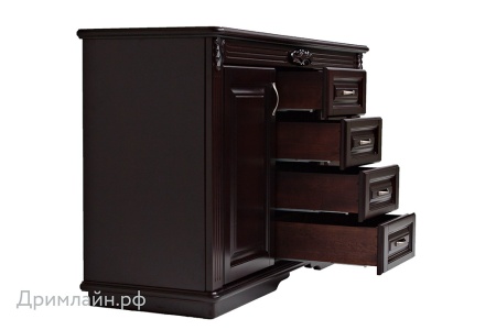 Комод Греденция Dreamline Палермо (4 ящика) бук-дымчатый темный дуб 156х53х94