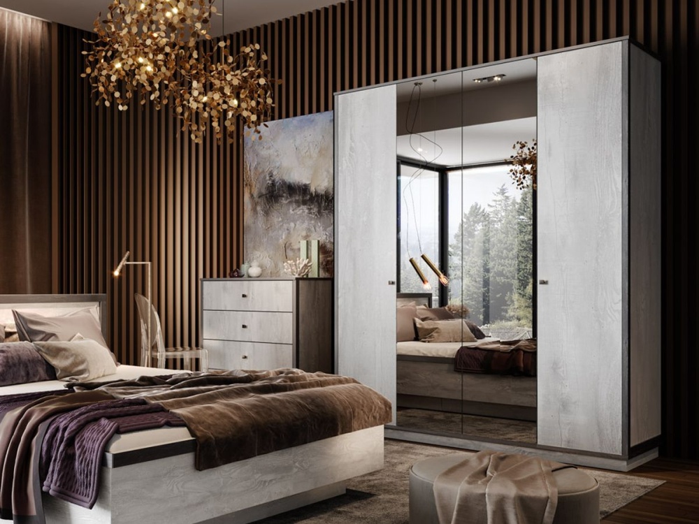 Спальня «Тиффани», Бетон пайн светлый/ дуб шале графит в магазине «На диване» в Москве — Выгодная цена Спальня «Тиффани», Бетон пайн светлый/ дуб шале графит в магазине «На диване» в Москве — Выгодная цена