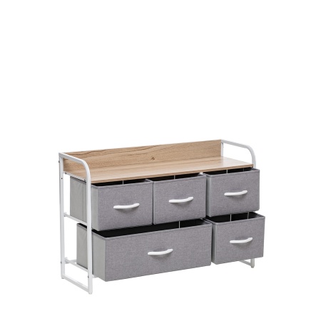 Комод Leset Ноа широкий, Каркас Белый, Светло-серый в магазине «На диване» в Москве — Выгодная цена